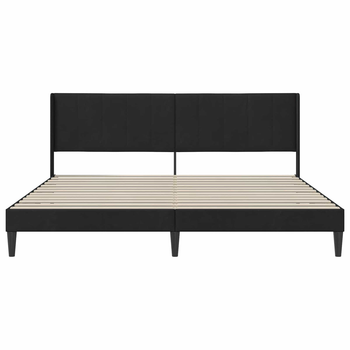 Sengestel med hovedgærde Sort 200 x 200 cm Fløjl