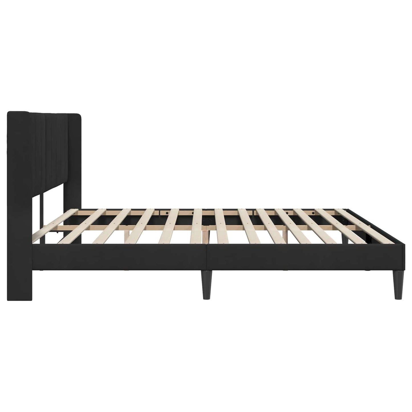 Sengestel med hovedgærde Sort 200 x 200 cm Fløjl