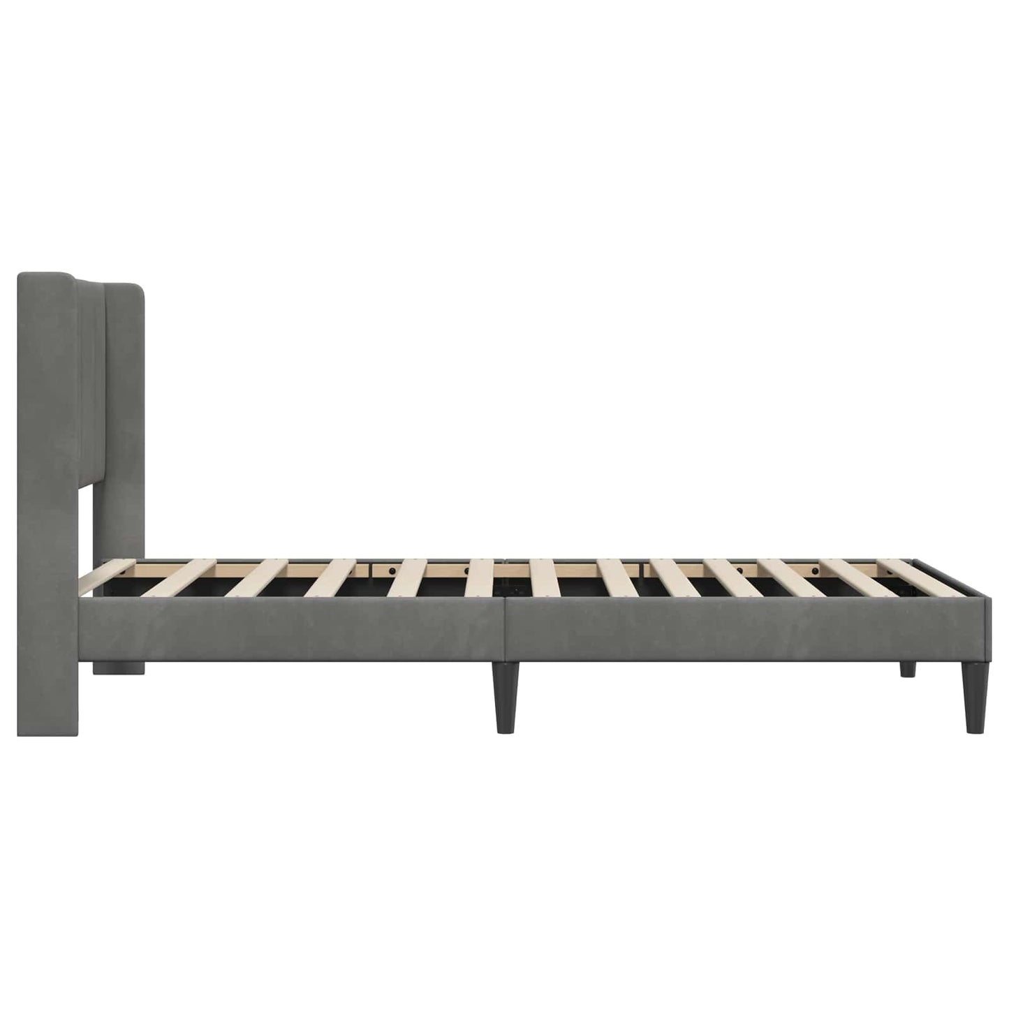 Sengestel med hovedgærde Mørkegrå 100 x 190 cm Fløjl