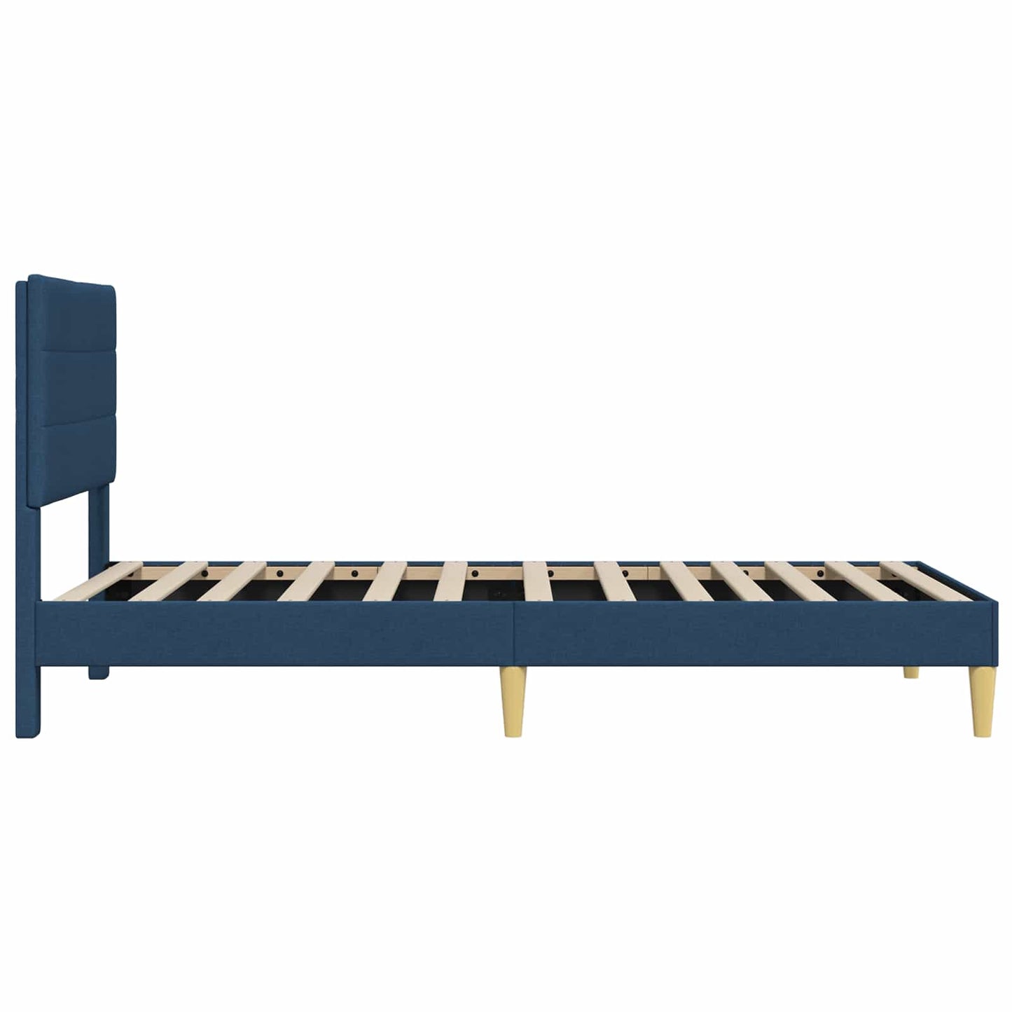 Sengestel med hovedgærde Blå 80 x 200 cm Stof