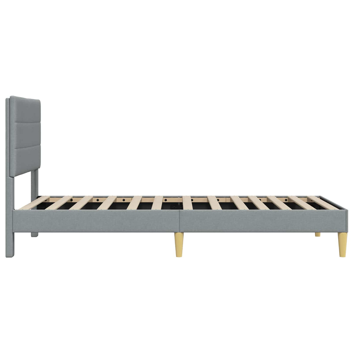 Sengestel med hovedgærde Lysegrå 90 x 190 cm Stof