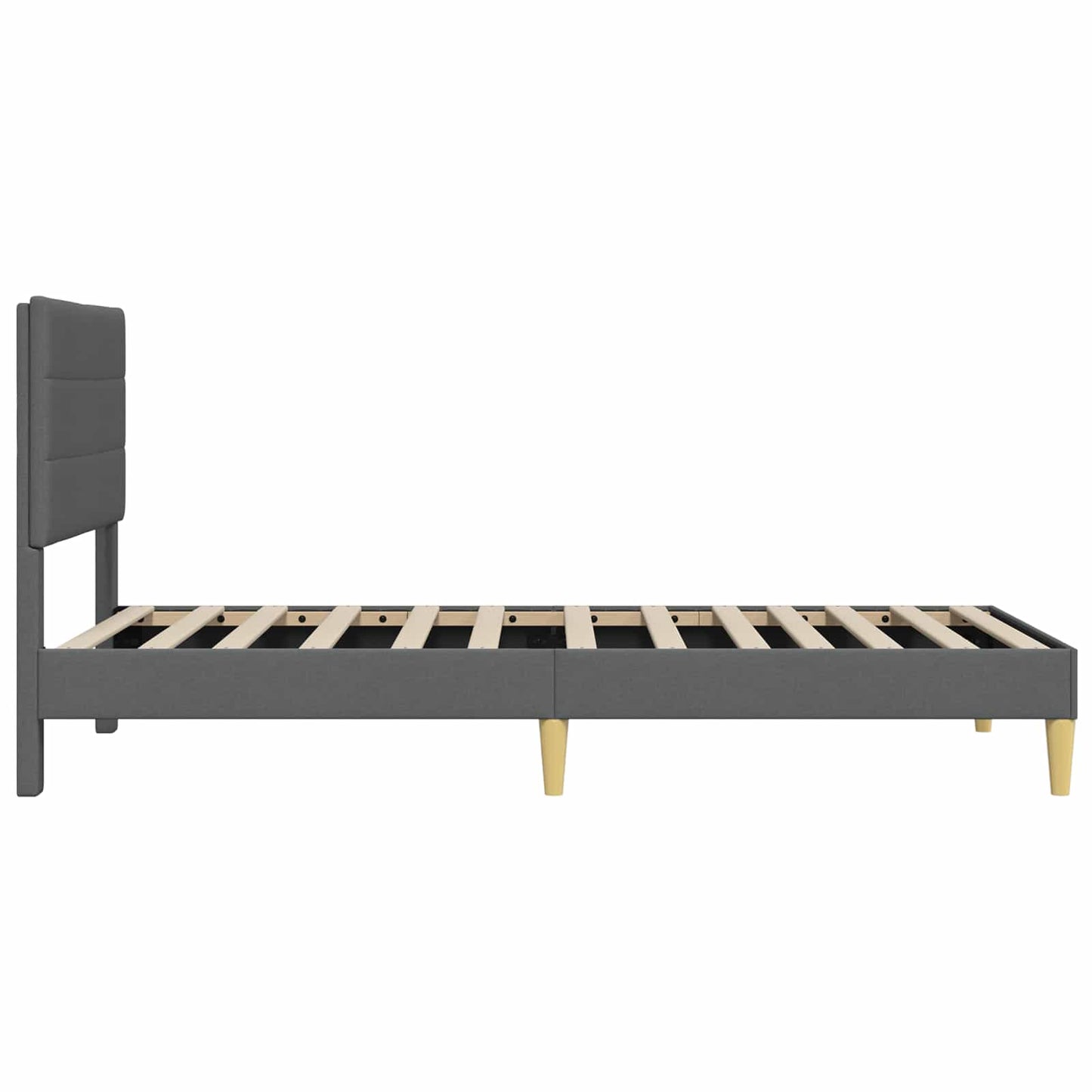 Sengestel med hovedgærde Mørkegrå 100 x 200 cm Stof