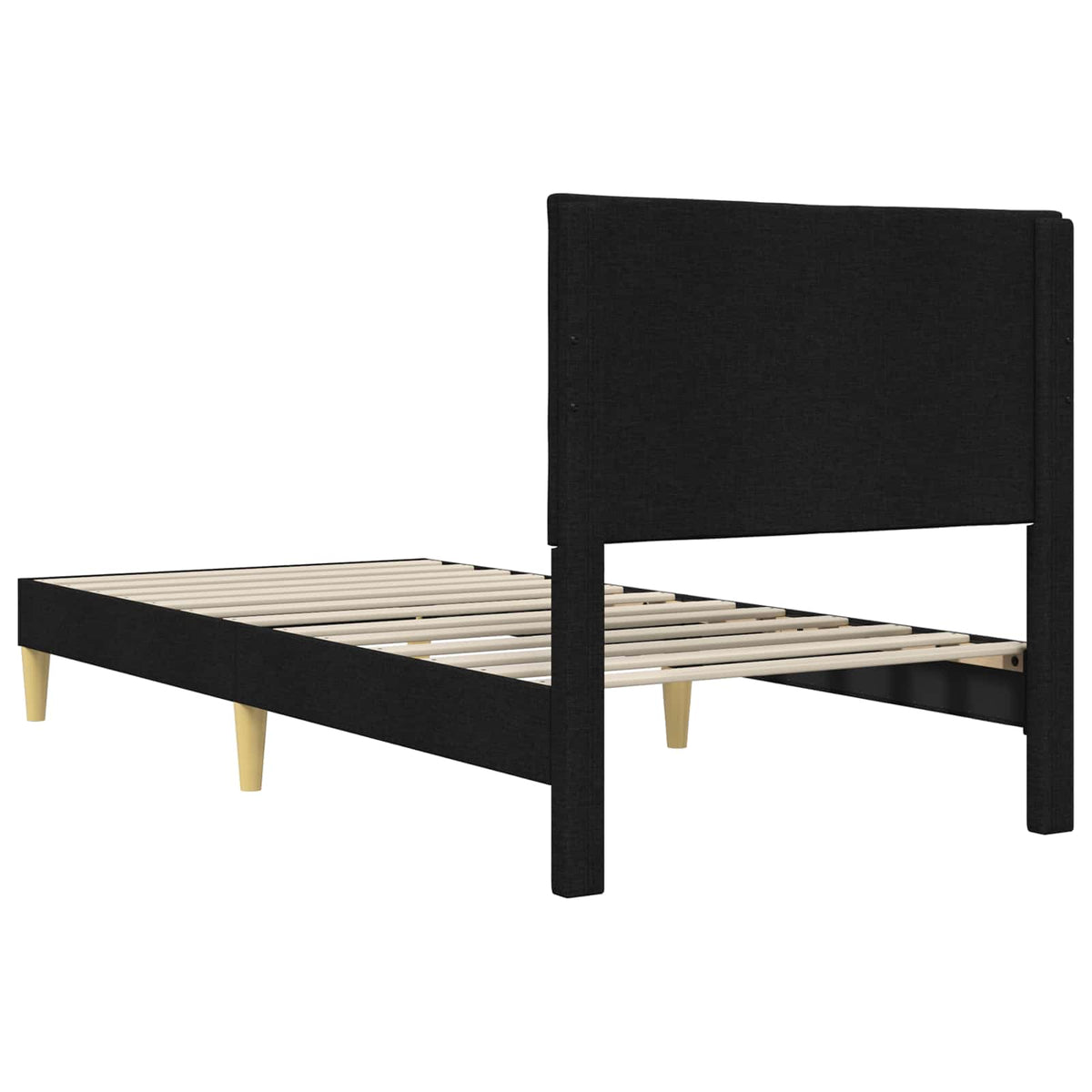 Sengestel med hovedgærde Sort 100 x 200 cm Stof
