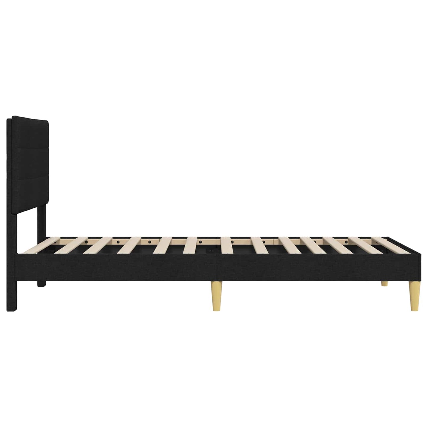 Sengestel med hovedgærde Sort 100 x 200 cm Stof