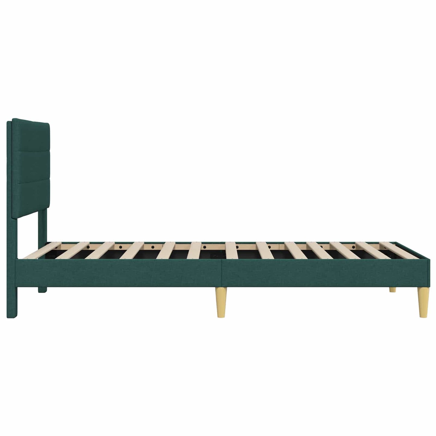 Sengestel med hovedgærde Mørkegrøn 100 x 200 cm Stof