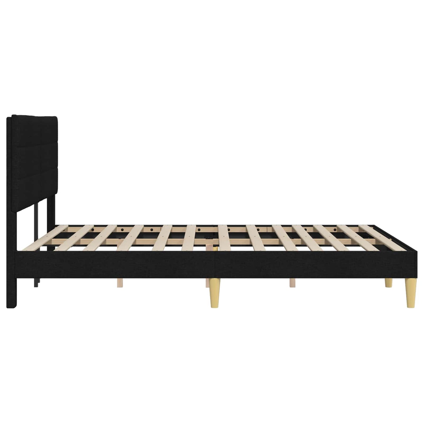 Sengestel med hovedgærde Sort 120 x 190 cm Stof
