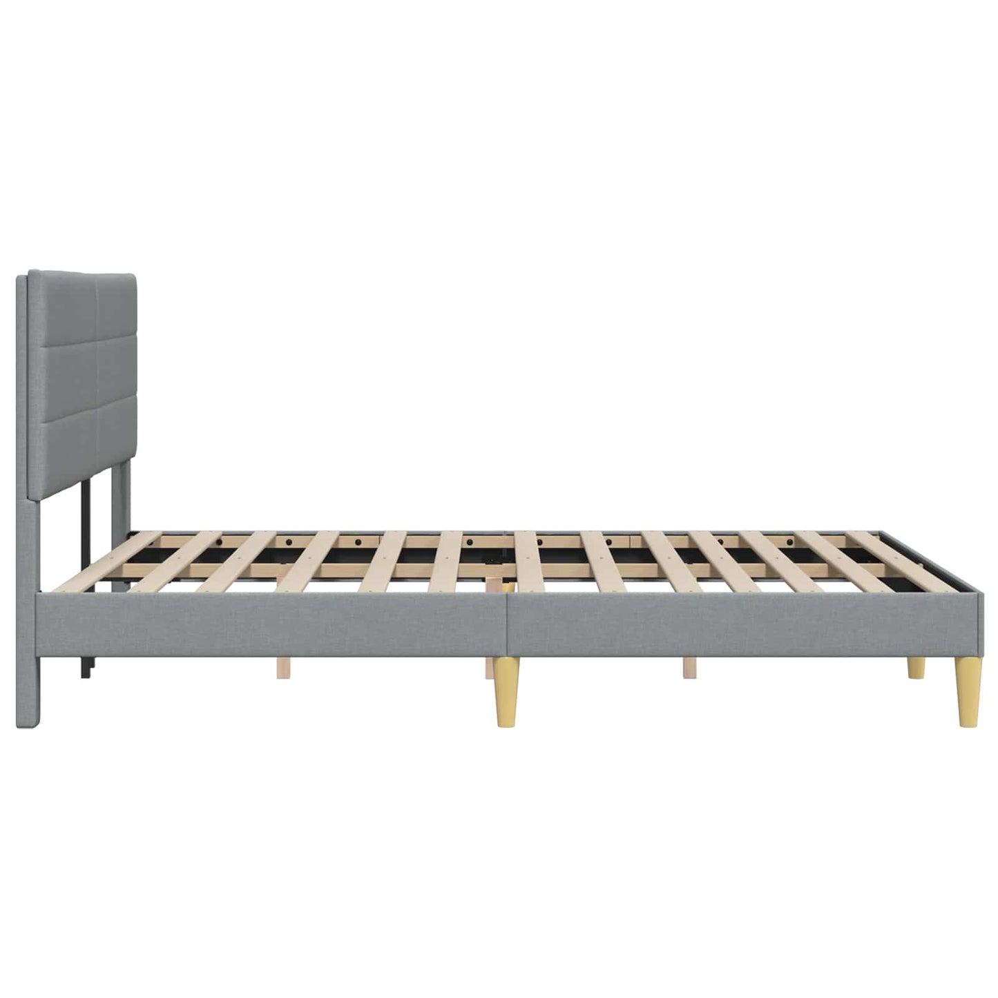 Sengestel med hovedgærde Lysegrå 160 x 200 cm Stof