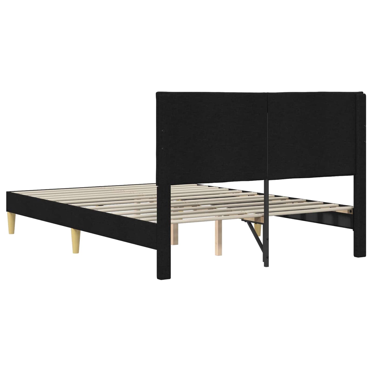 Sengestel med hovedgærde Sort 160 x 200 cm Stof
