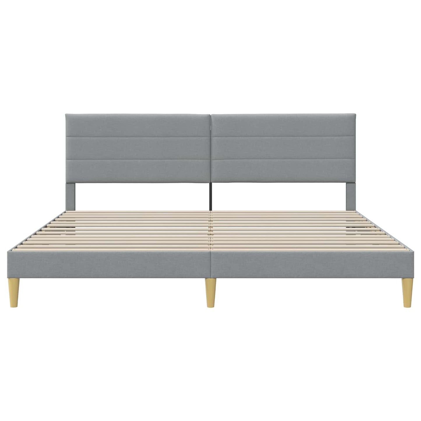 Sengestel med hovedgærde Lysegrå 200 x 200 cm Stof