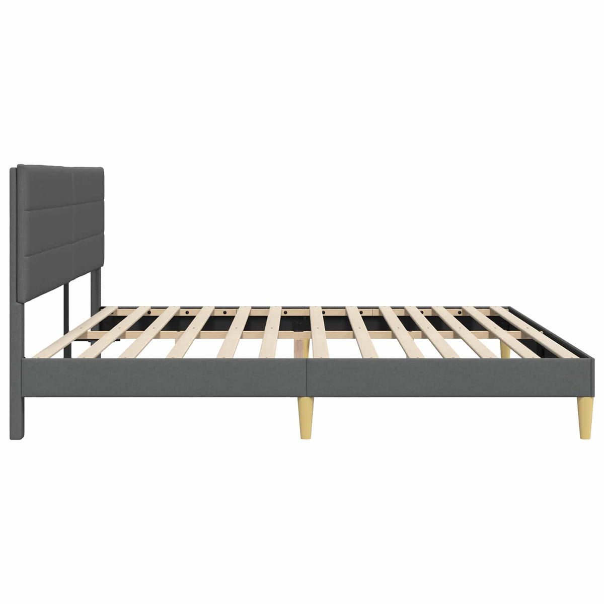 Sengestel med hovedgærde Mørkegrå 183 x 213 cm Stof