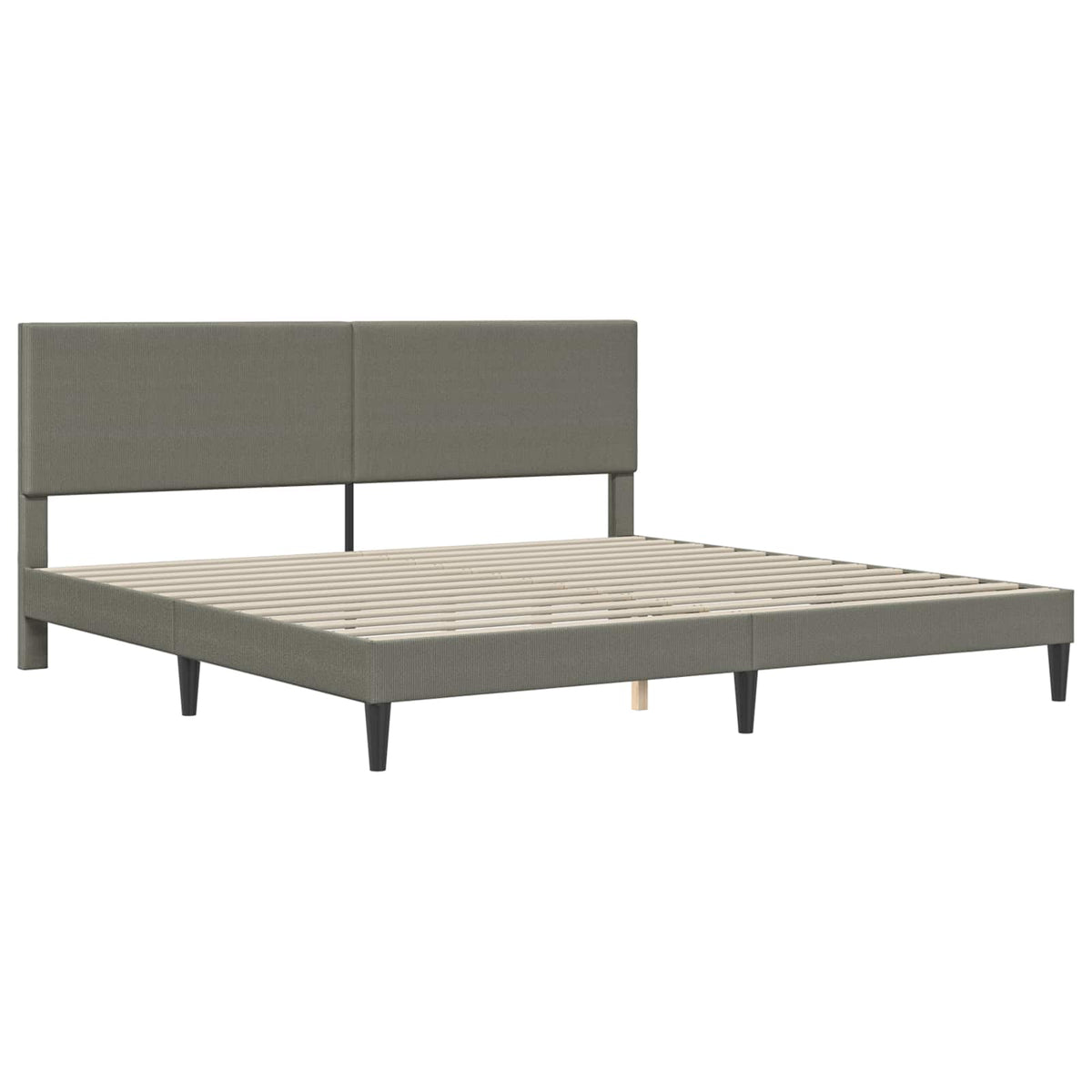 Sengestel med hovedgærde Lysegrå 200 x 200 cm Velourstof