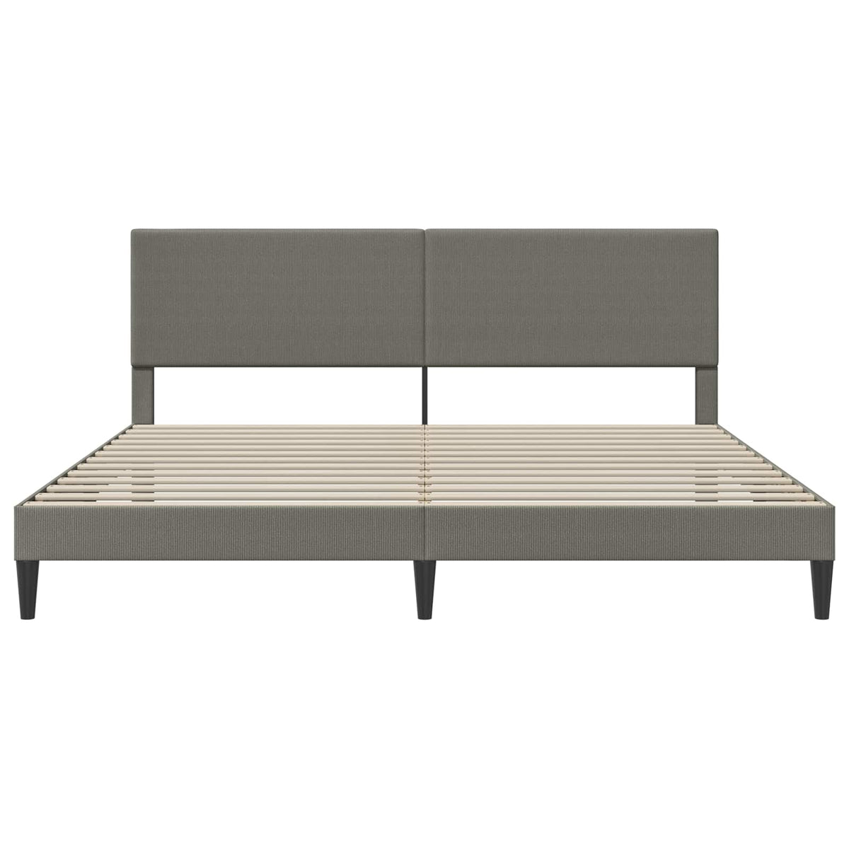 Sengestel med hovedgærde Lysegrå 200 x 200 cm Velourstof
