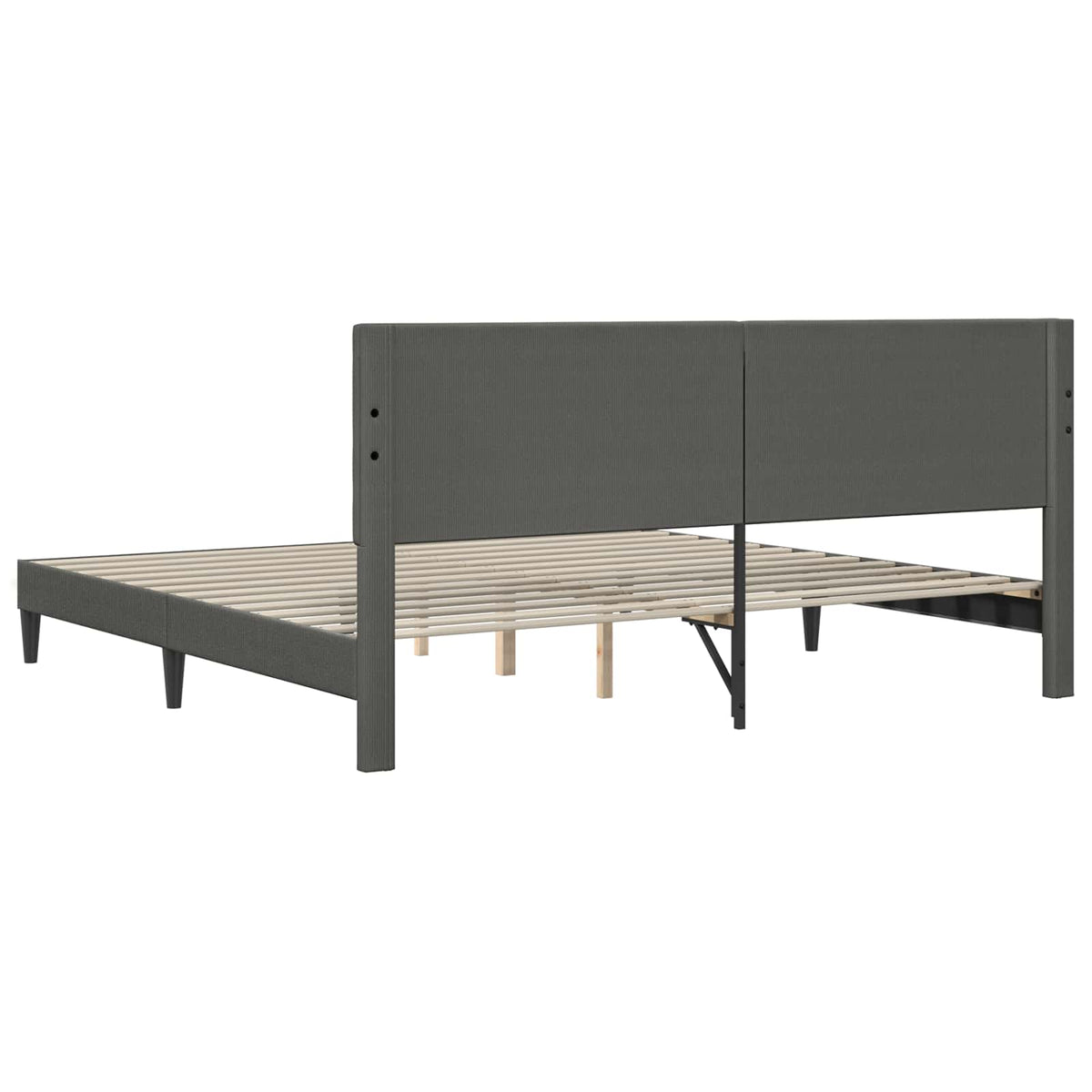 Sengestel med hovedgærde Mørkegrå 200 x 200 cm Velourstof