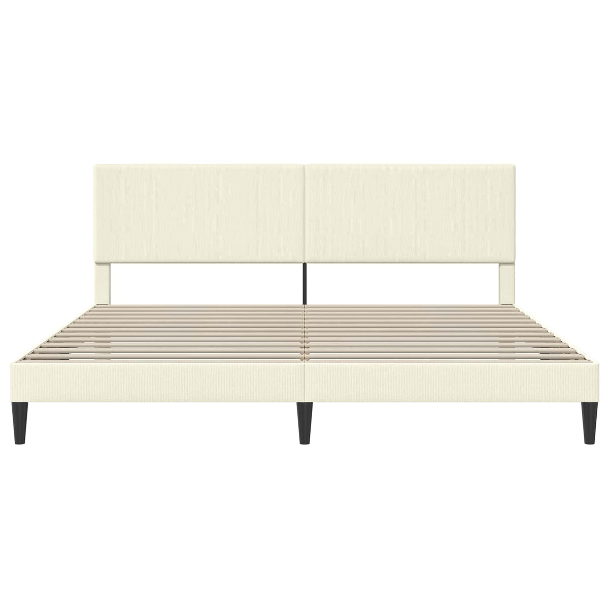 Sengestel med hovedgærde Cremefarvet 200 x 200 cm Velourstof