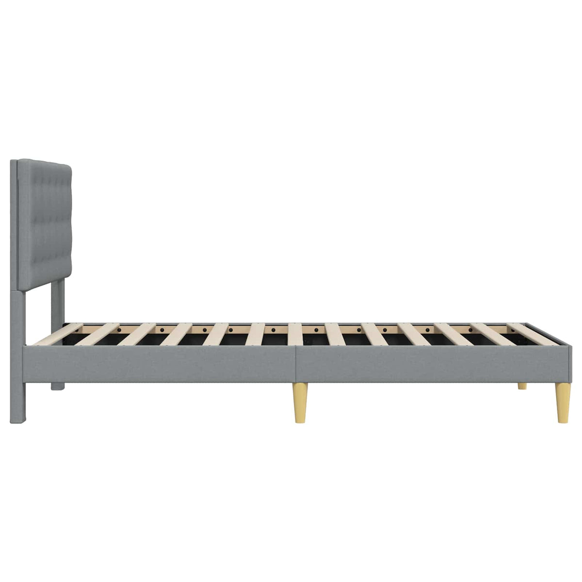 Sengestel med hovedgærde Lysegrå 80 x 200 cm Stof