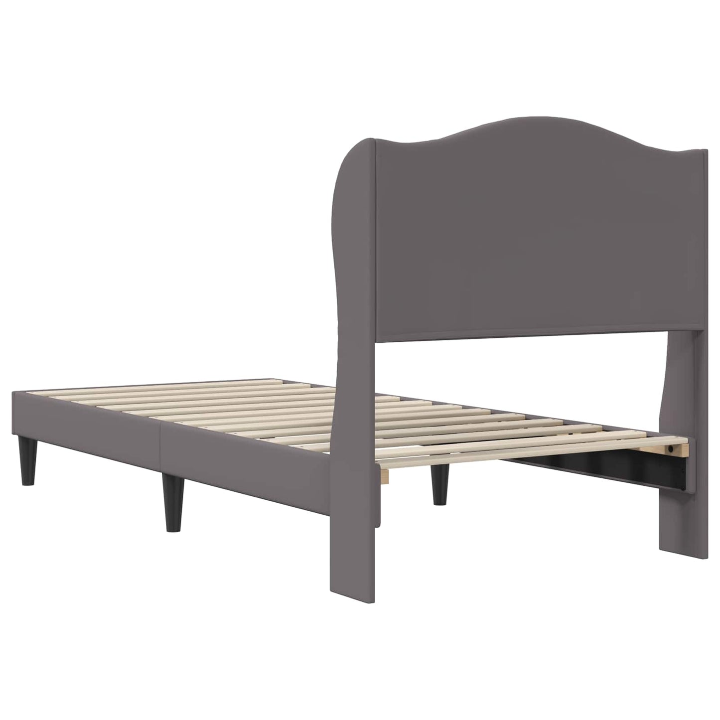 Sengestel med hovedgærde Grå 100 x 200 cm Kunstlæder