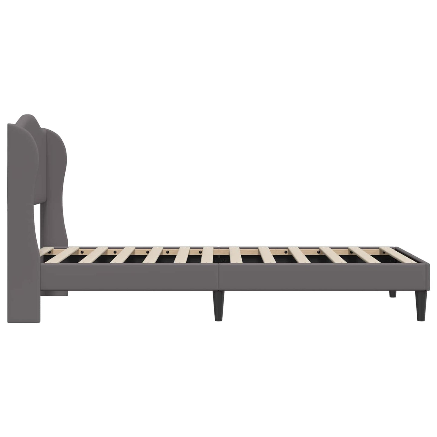 Sengestel med hovedgærde Grå 100 x 200 cm Kunstlæder