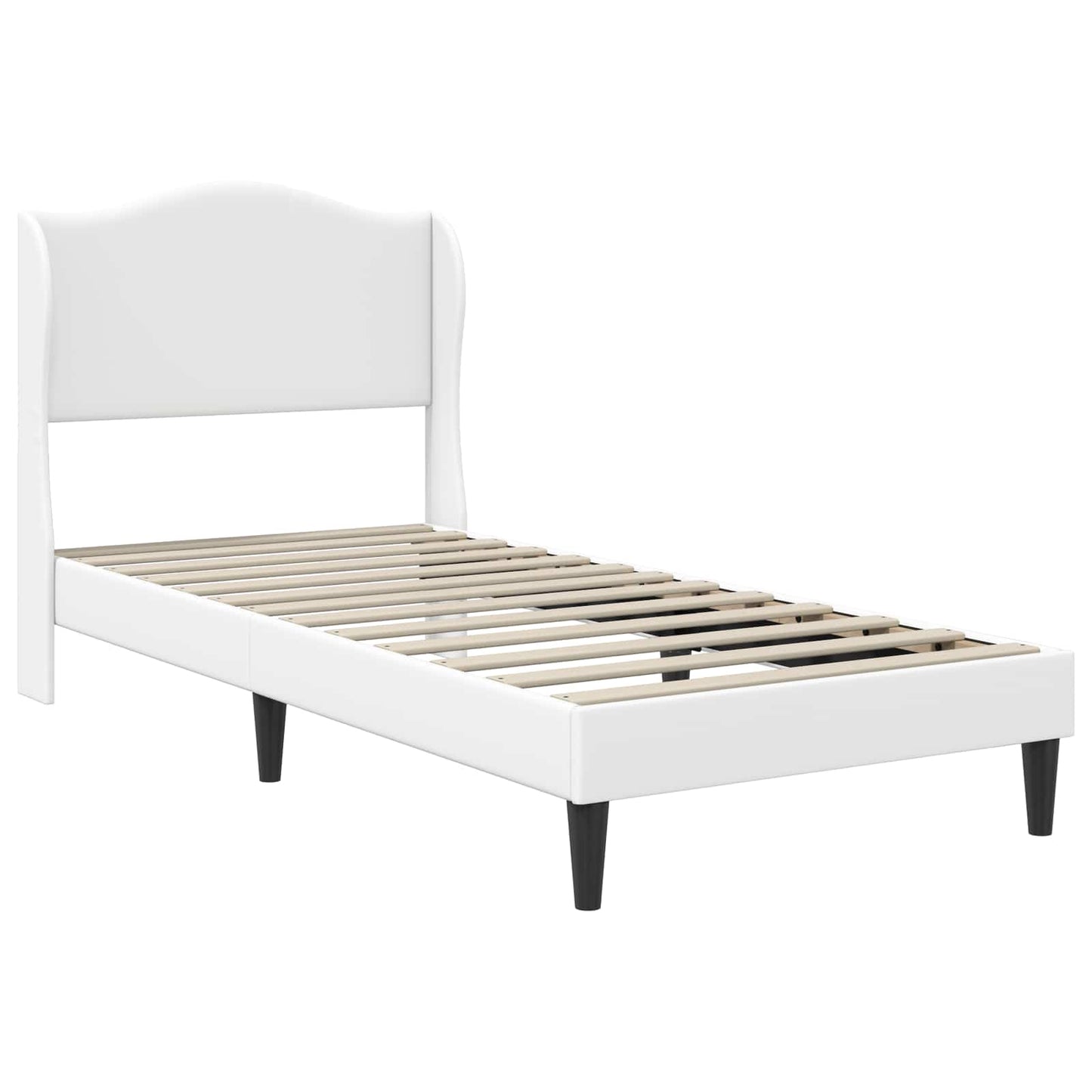 Sengestel med hovedgærde Hvid 100 x 200 cm Kunstlæder