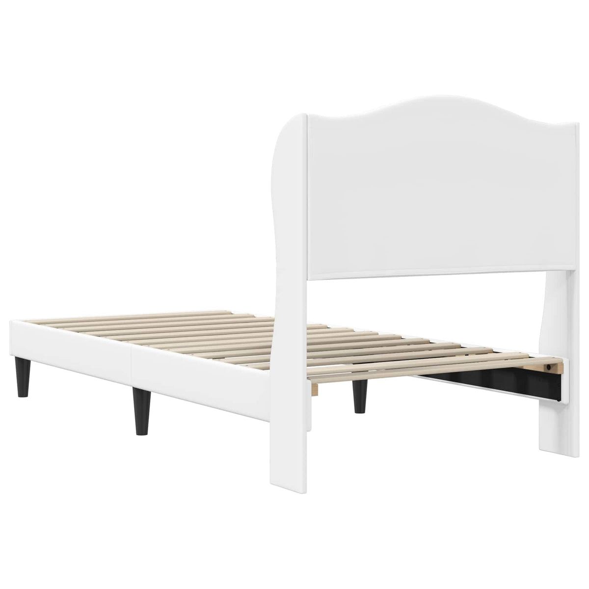 Sengestel med hovedgærde Hvid 100 x 200 cm Kunstlæder