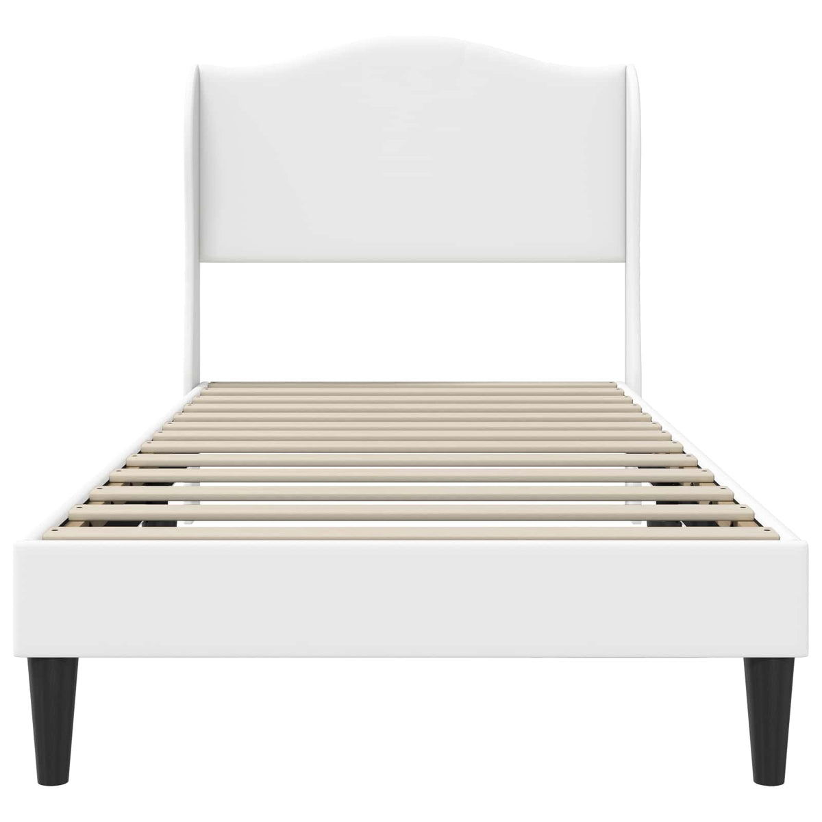 Sengestel med hovedgærde Hvid 100 x 200 cm Kunstlæder