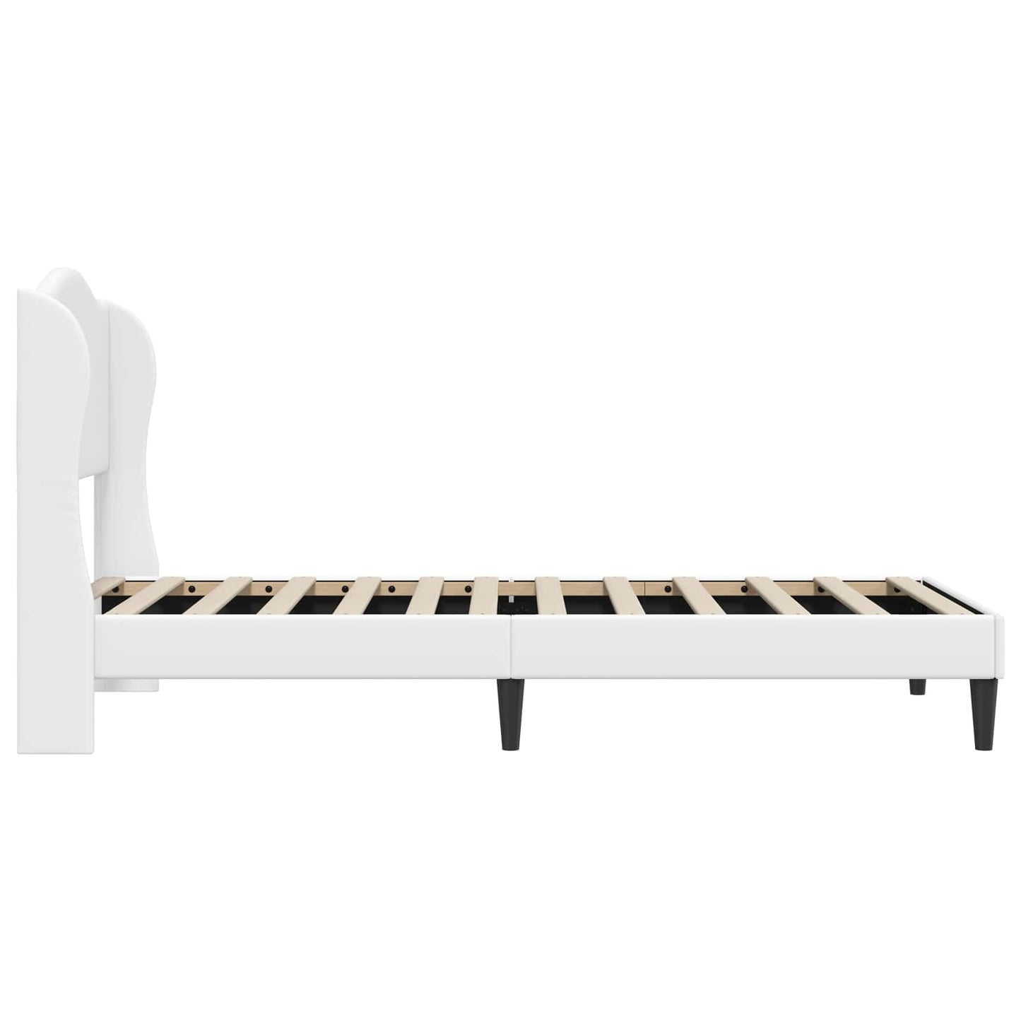 Sengestel med hovedgærde Hvid 100 x 200 cm Kunstlæder