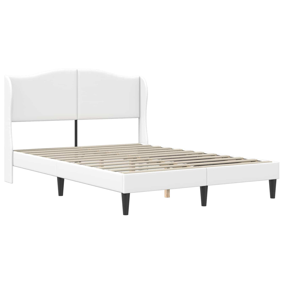 Sengestel med hovedgærde Hvid 120 x 190 cm Kunstlæder