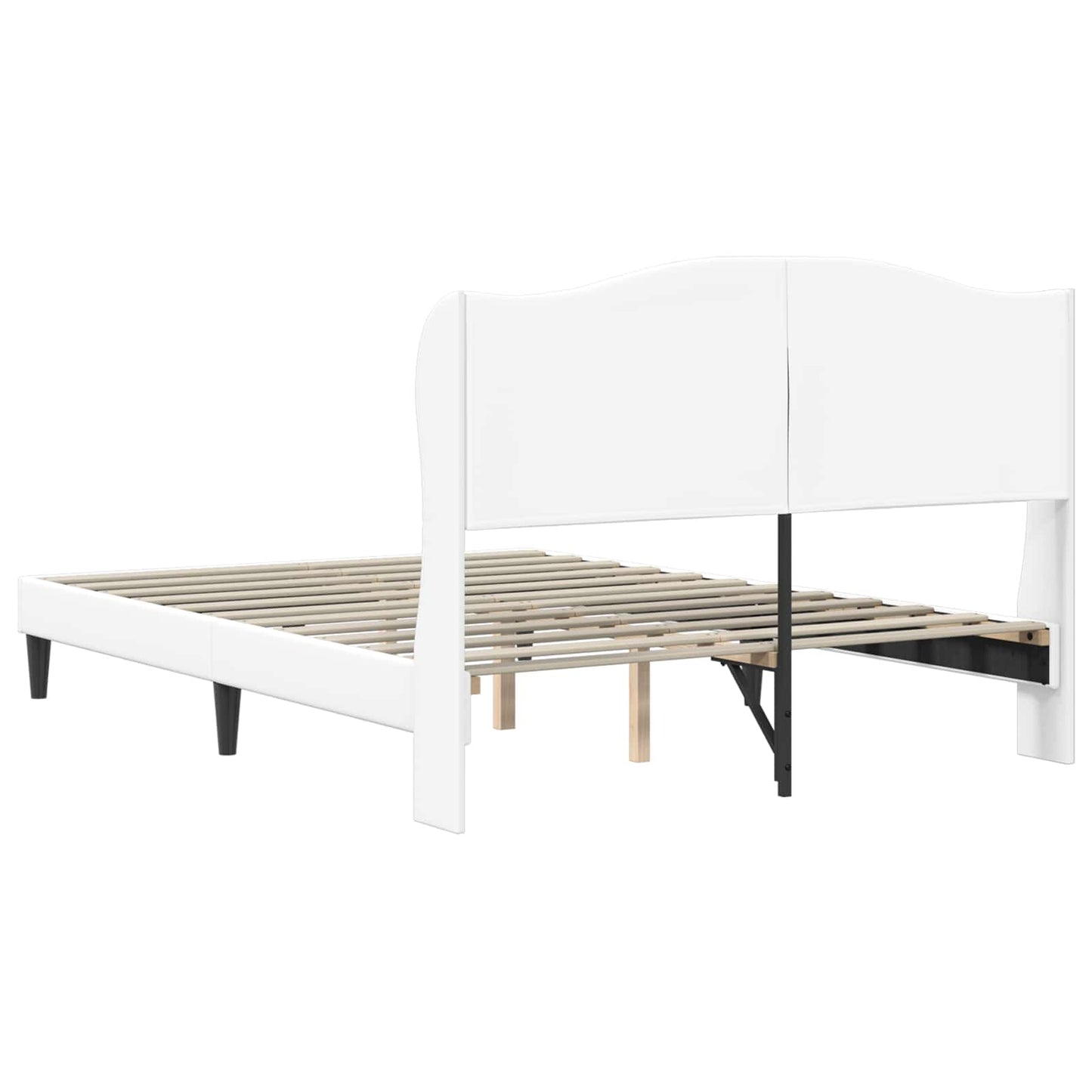 Sengestel med hovedgærde Hvid 120 x 190 cm Kunstlæder