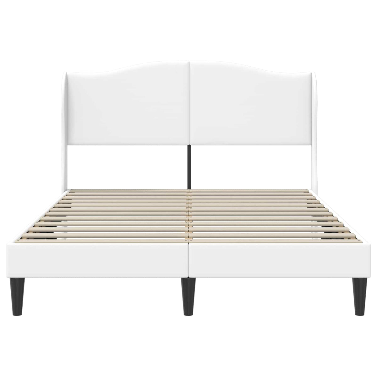 Sengestel med hovedgærde Hvid 120 x 190 cm Kunstlæder