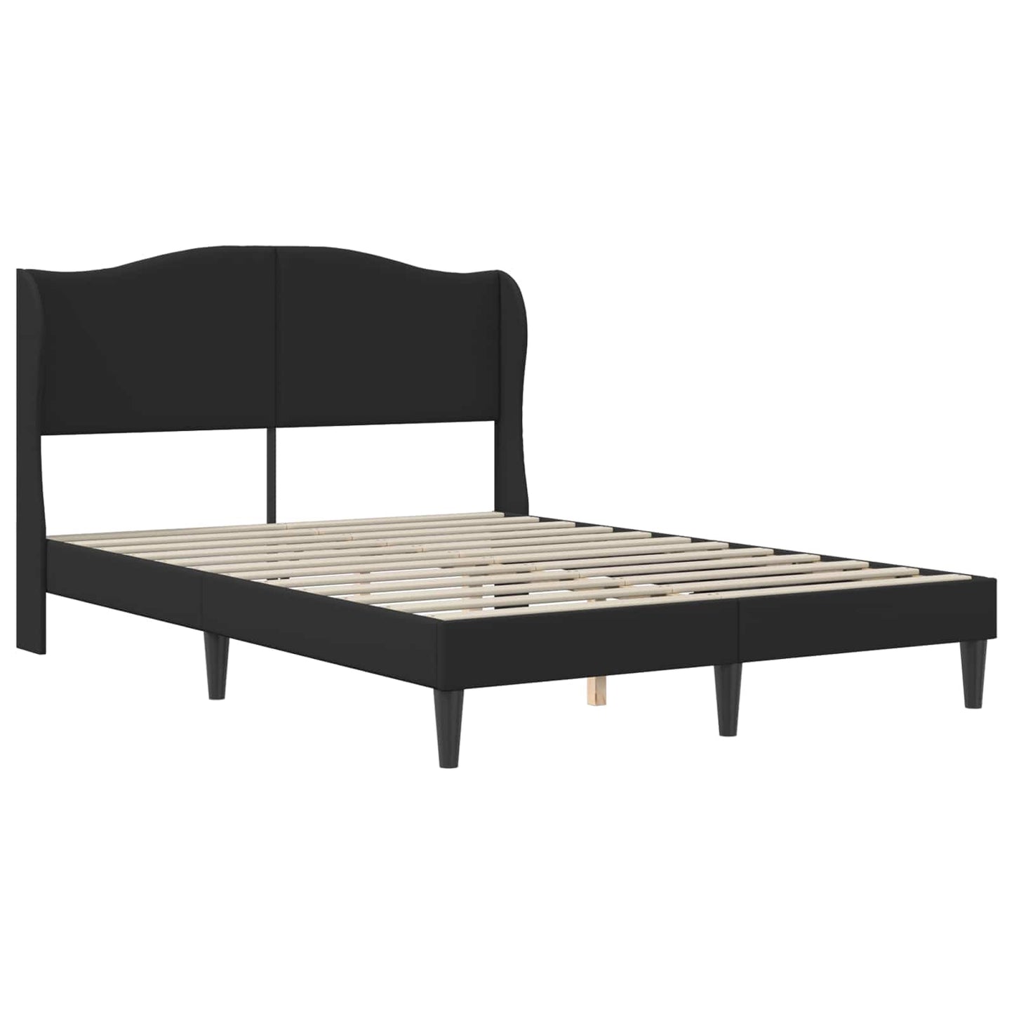 Sengestel med hovedgærde Sort 140 x 190 cm Kunstlæder
