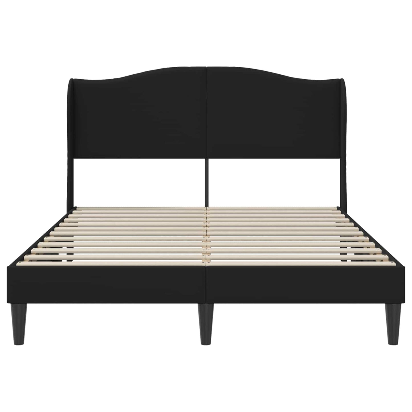 Sengestel med hovedgærde Sort 140 x 190 cm Kunstlæder