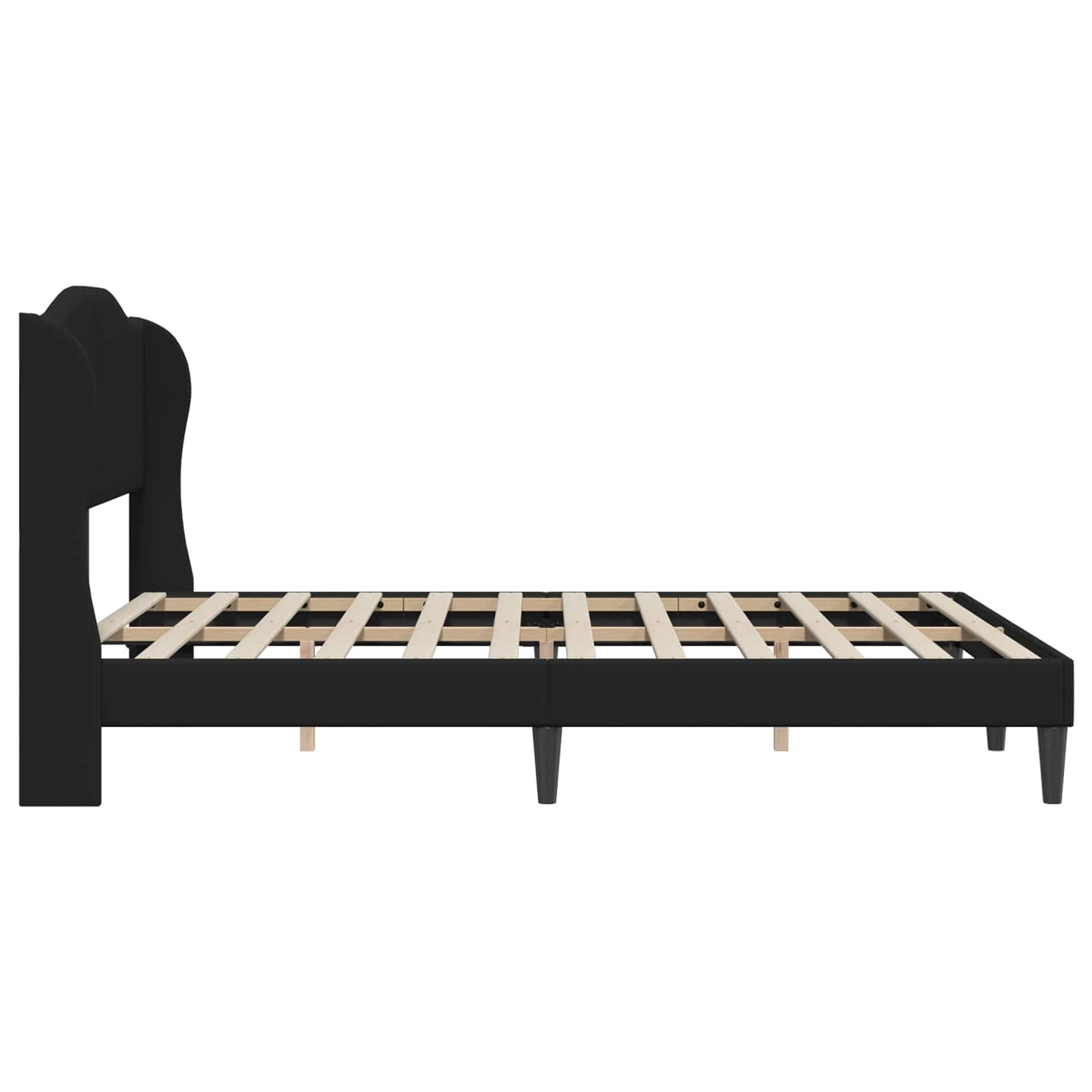 Sengestel med hovedgærde Sort 140 x 190 cm Kunstlæder