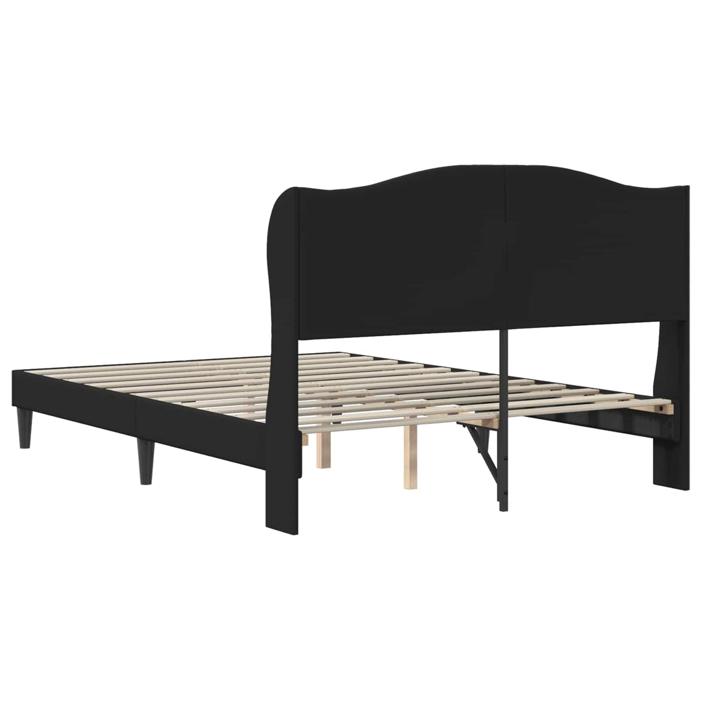 Sengestel med hovedgærde Sort 160 x 200 cm Kunstlæder
