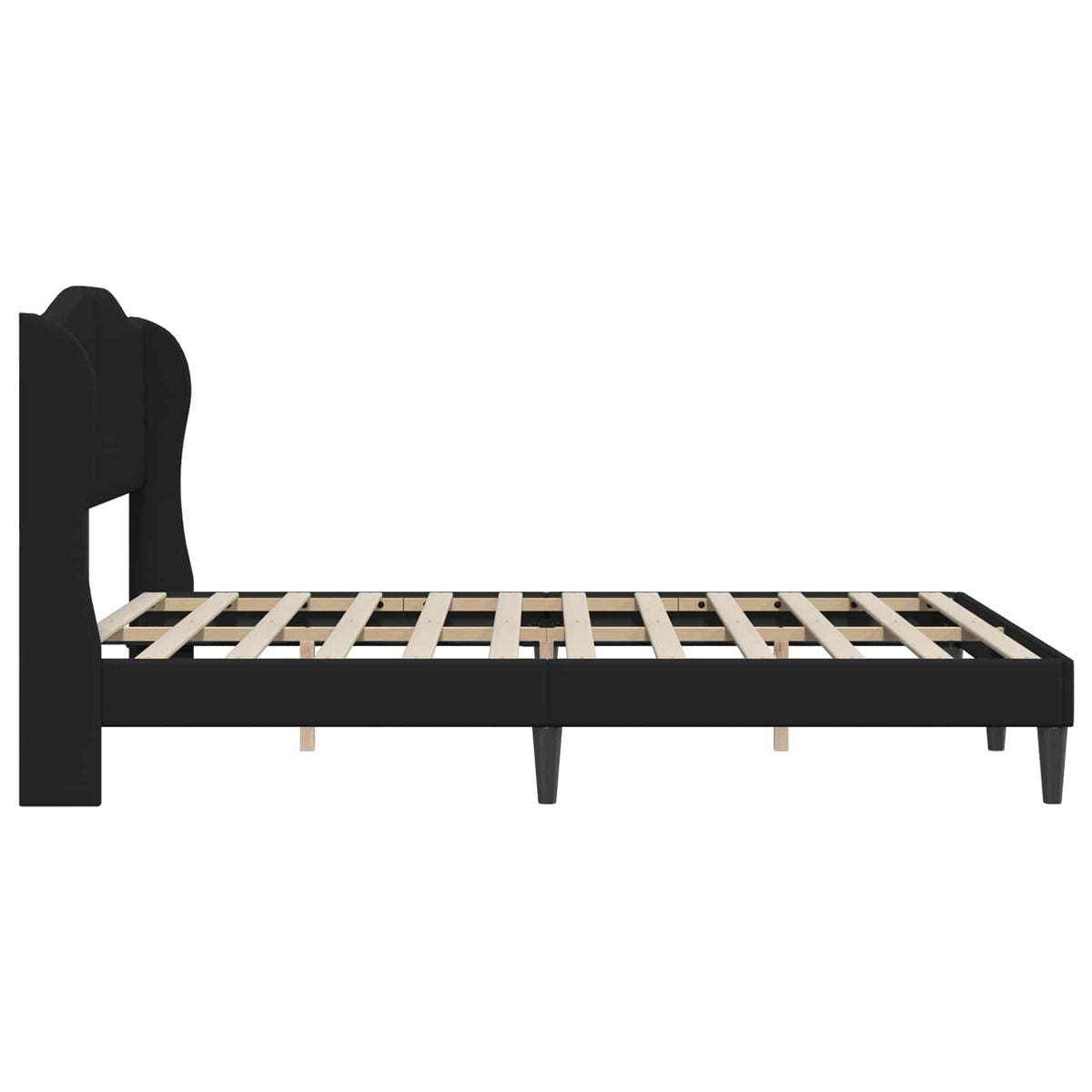 Sengestel med hovedgærde Sort 160 x 200 cm Kunstlæder