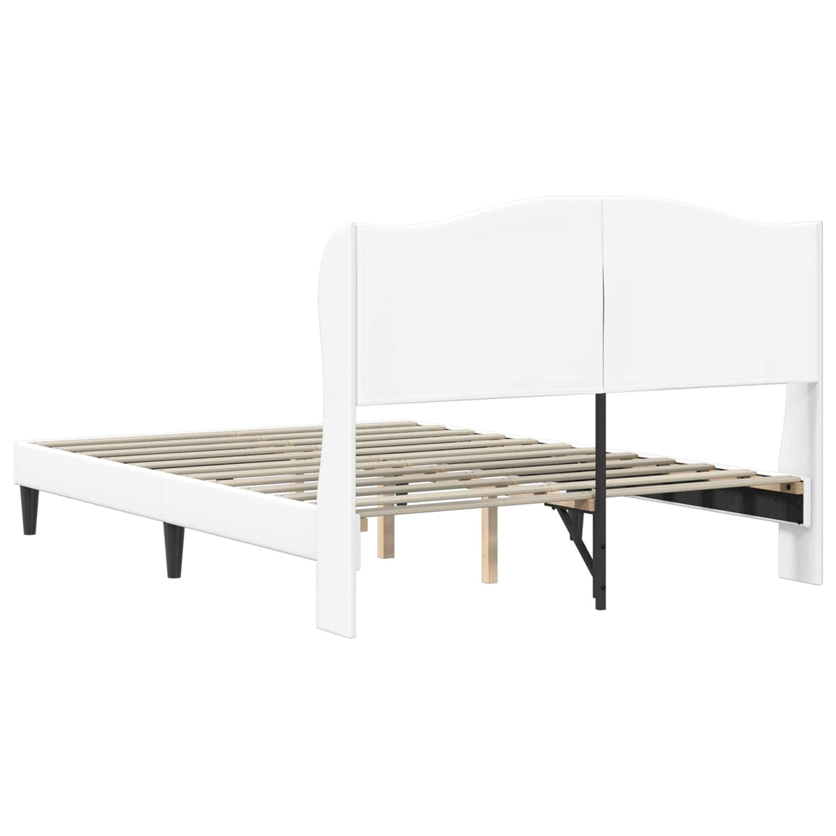 Sengestel med hovedgærde Hvid 160 x 200 cm Kunstlæder