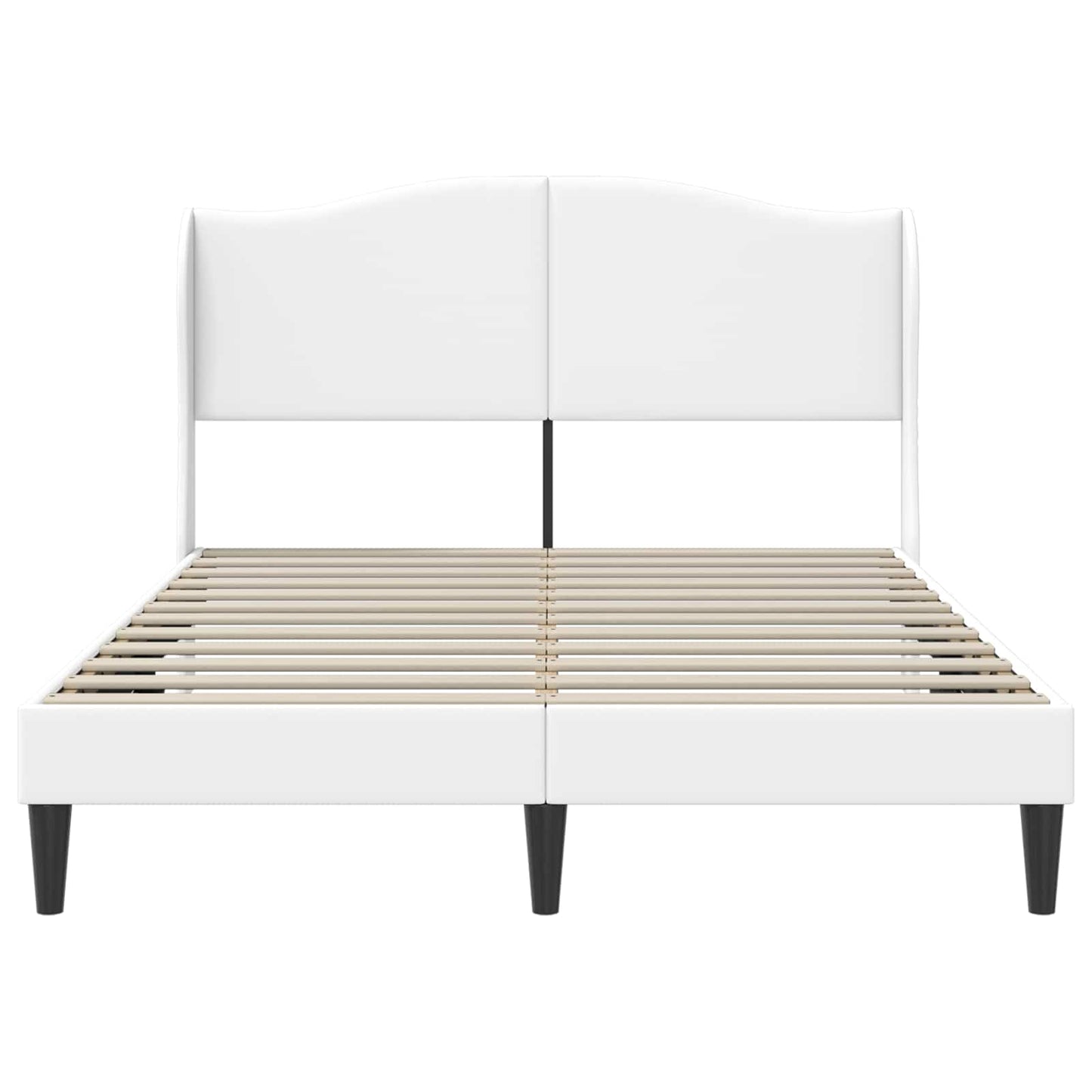 Sengestel med hovedgærde Hvid 160 x 200 cm Kunstlæder