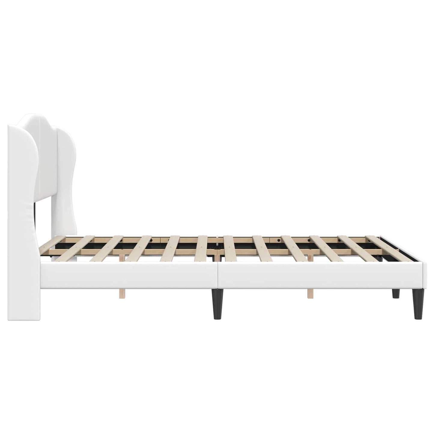 Sengestel med hovedgærde Hvid 160 x 200 cm Kunstlæder