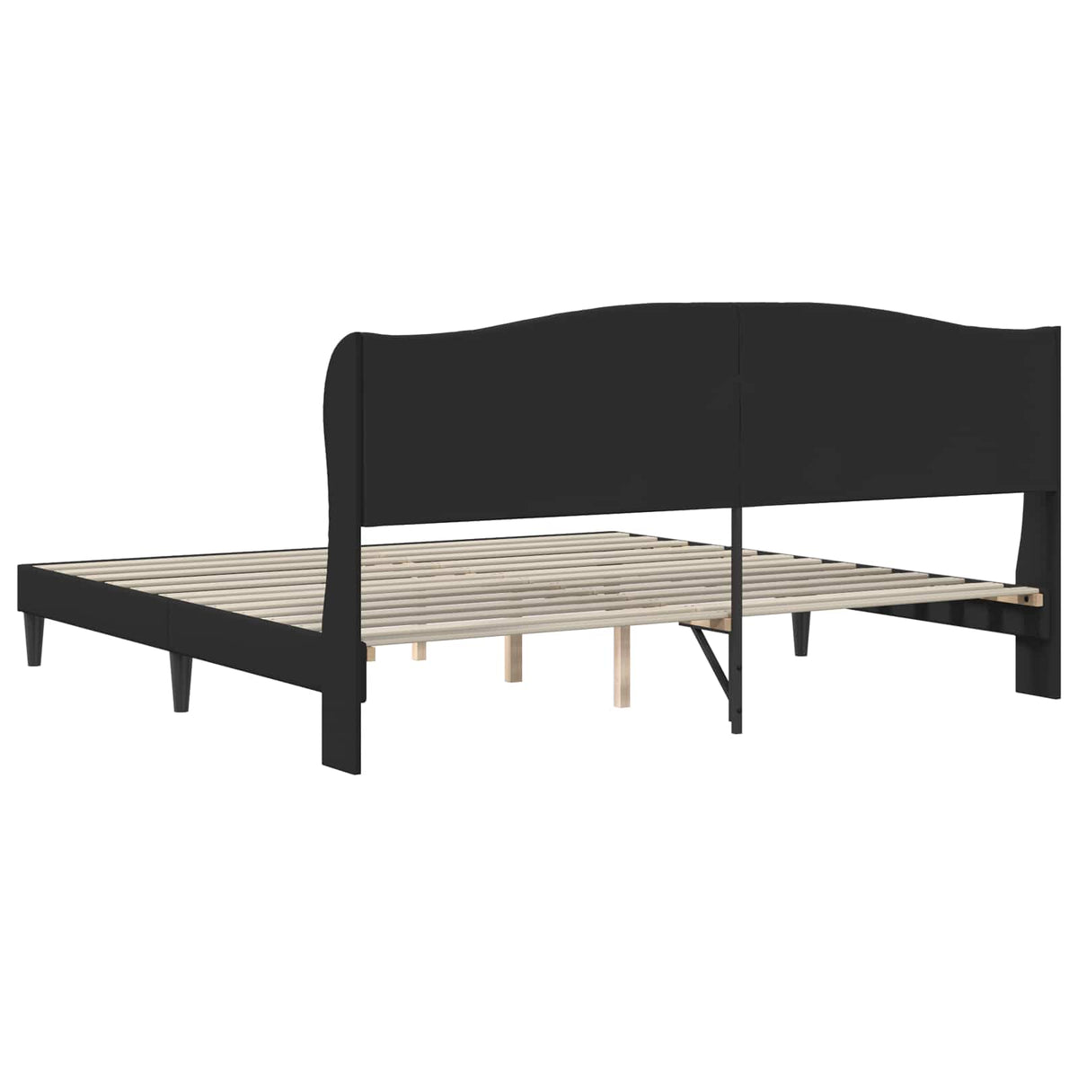 Sengestel med hovedgærde Sort 200 x 200 cm Kunstlæder