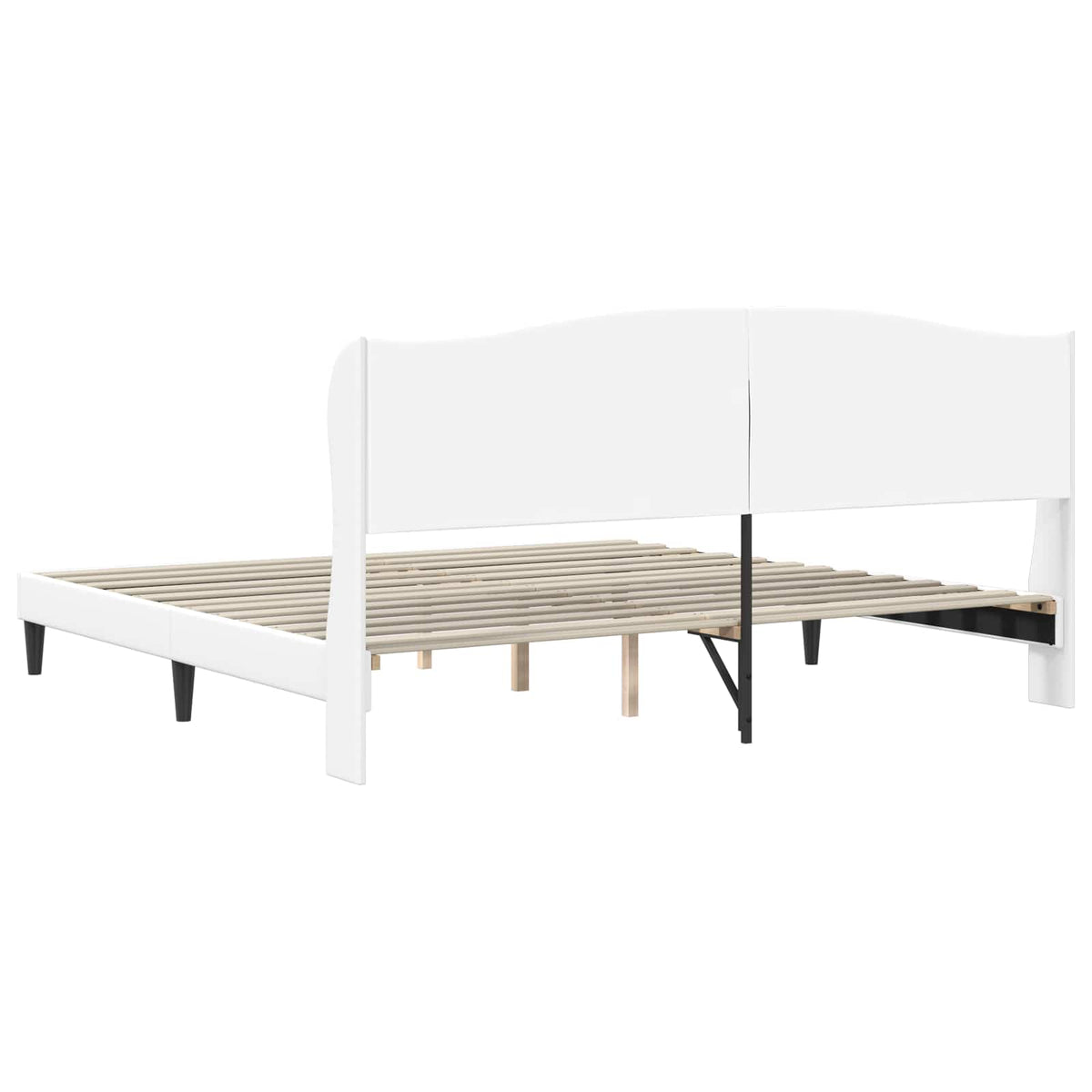 Sengestel med hovedgærde Hvid 200 x 200 cm Kunstlæder
