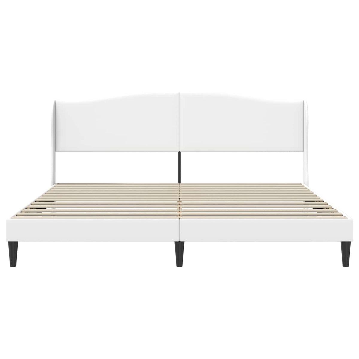 Sengestel med hovedgærde Hvid 200 x 200 cm Kunstlæder