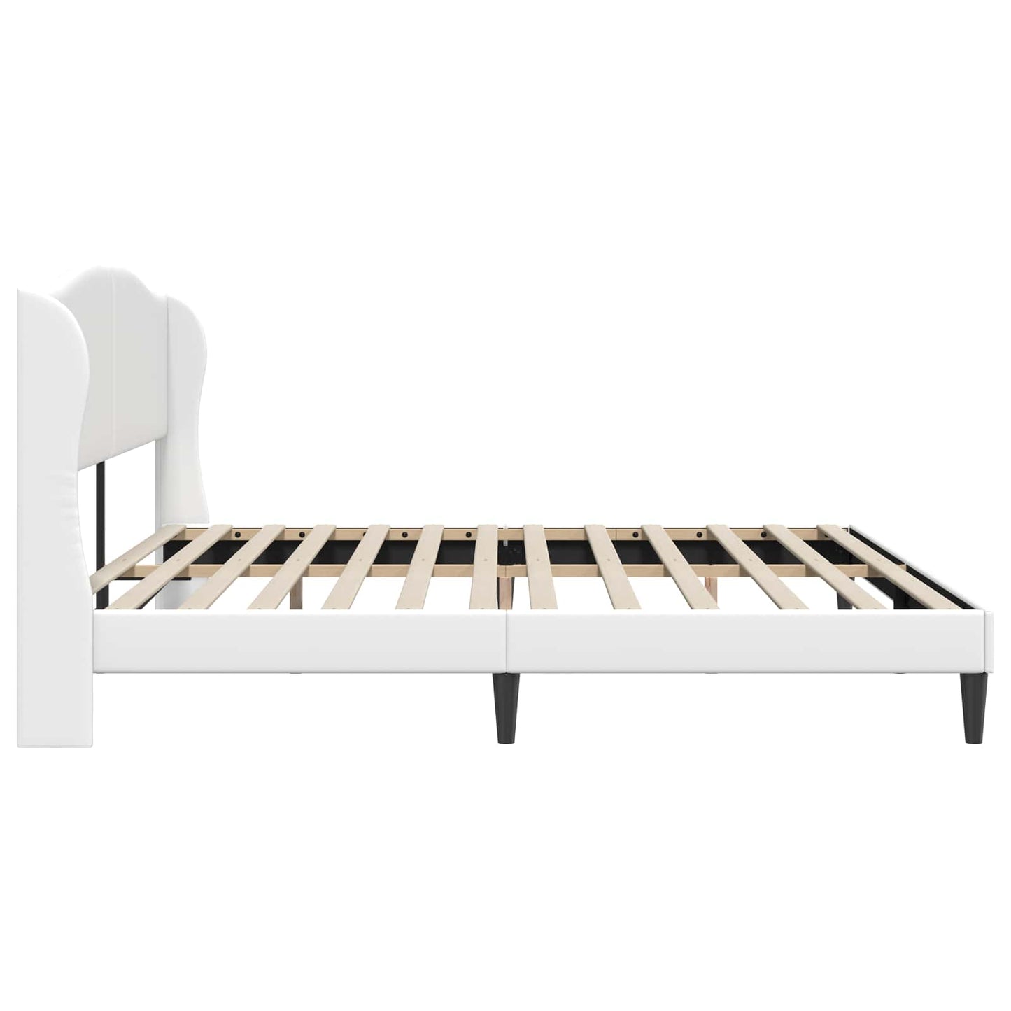 Sengestel med hovedgærde Hvid 200 x 200 cm Kunstlæder