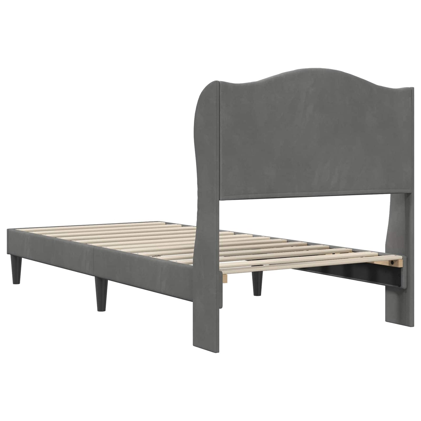 Sengestel med hovedgærde Mørkegrå 80 x 200 cm Fløjl