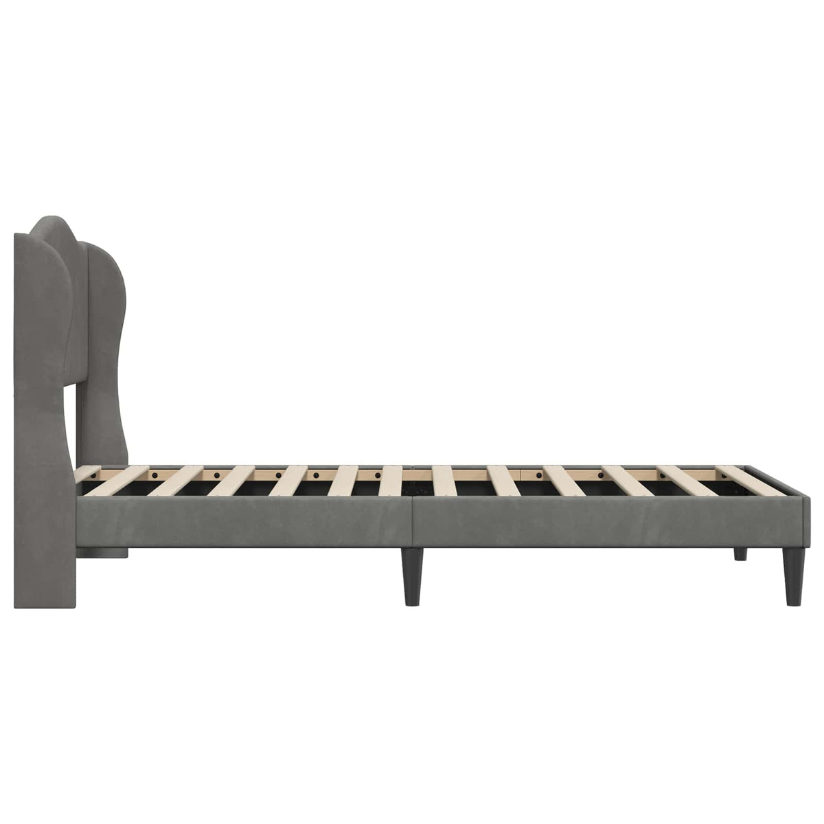 Sengestel med hovedgærde Mørkegrå 80 x 200 cm Fløjl