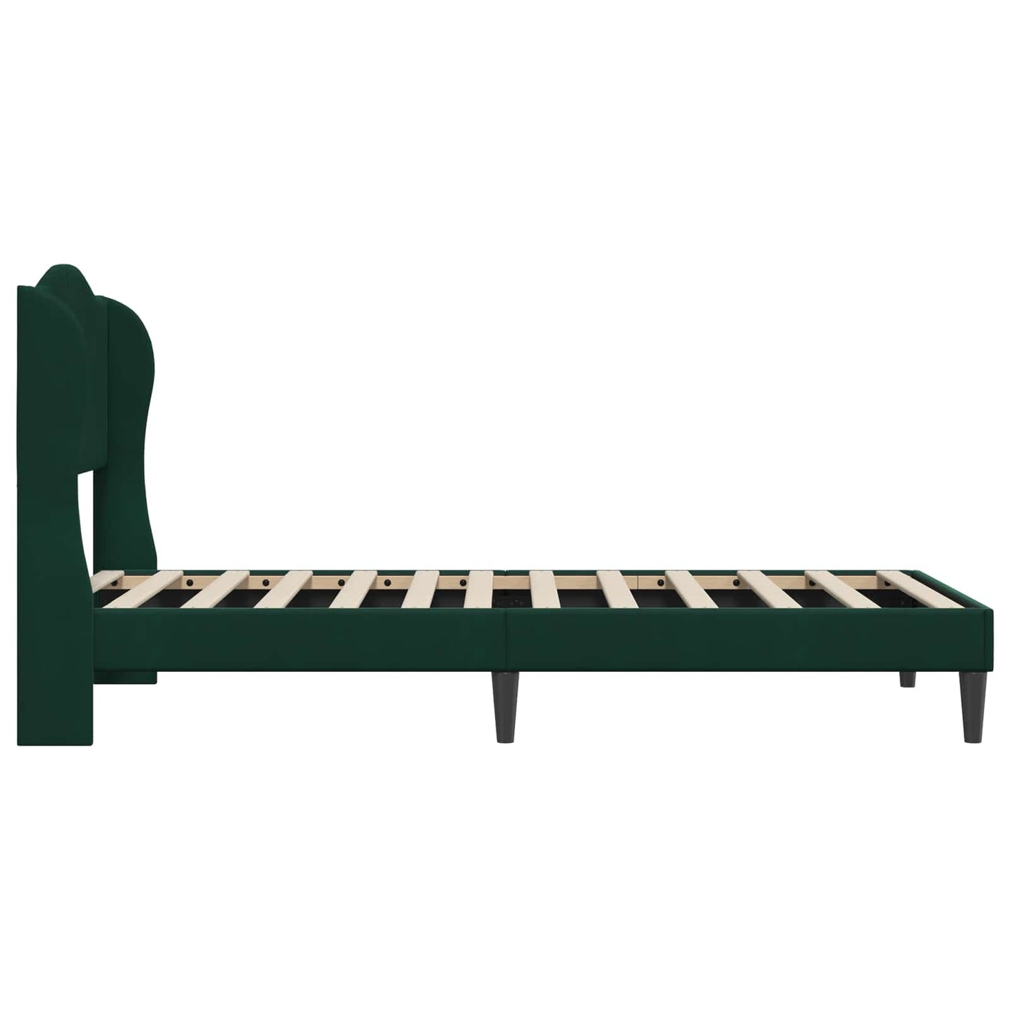 Sengestel med hovedgærde Mørkegrøn 100 x 200 cm Fløjl