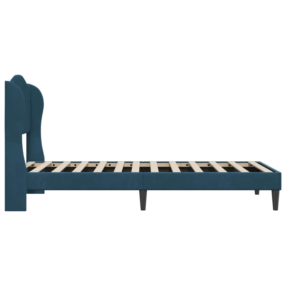 Sengestel med hovedgærde Blå 100 x 200 cm Fløjl