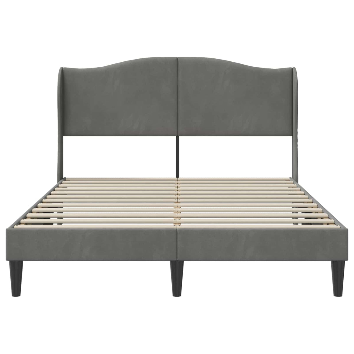 Sengestel med hovedgærde Mørkegrå 120 x 190 cm Fløjl