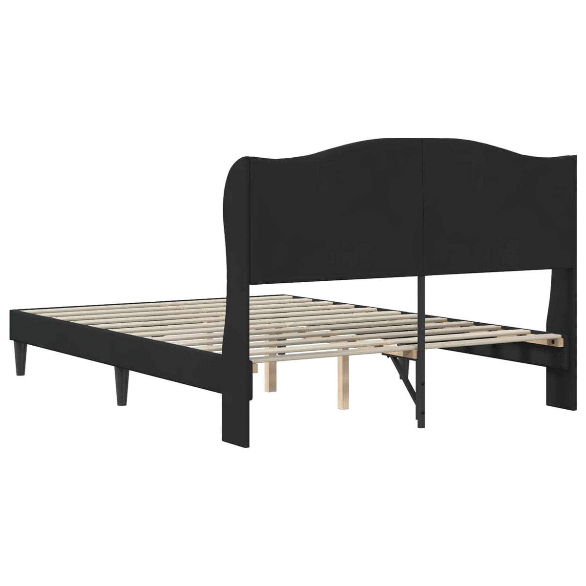 Sengestel med hovedgærde Sort 140 x 190 cm Fløjl