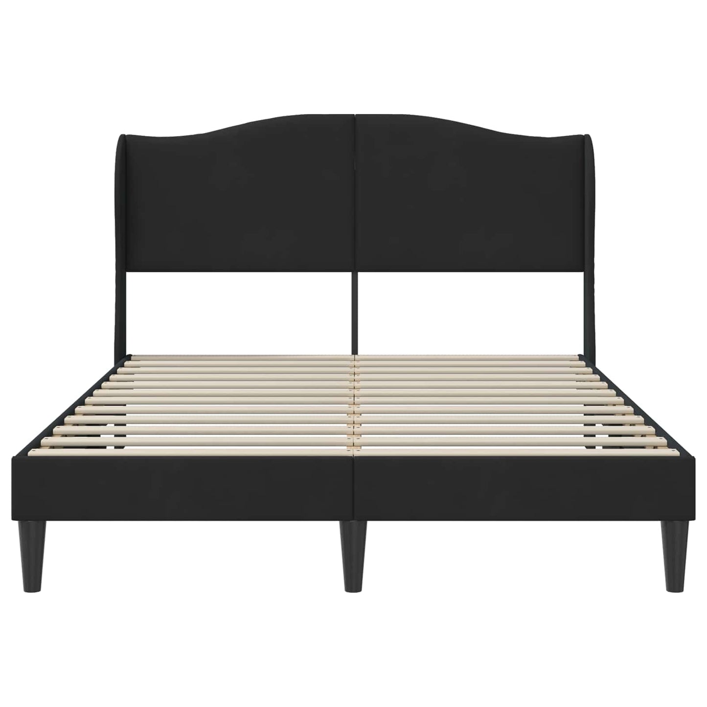 Sengestel med hovedgærde Sort 140 x 190 cm Fløjl