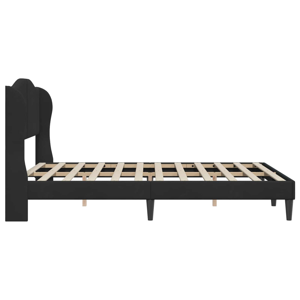 Sengestel med hovedgærde Sort 140 x 190 cm Fløjl