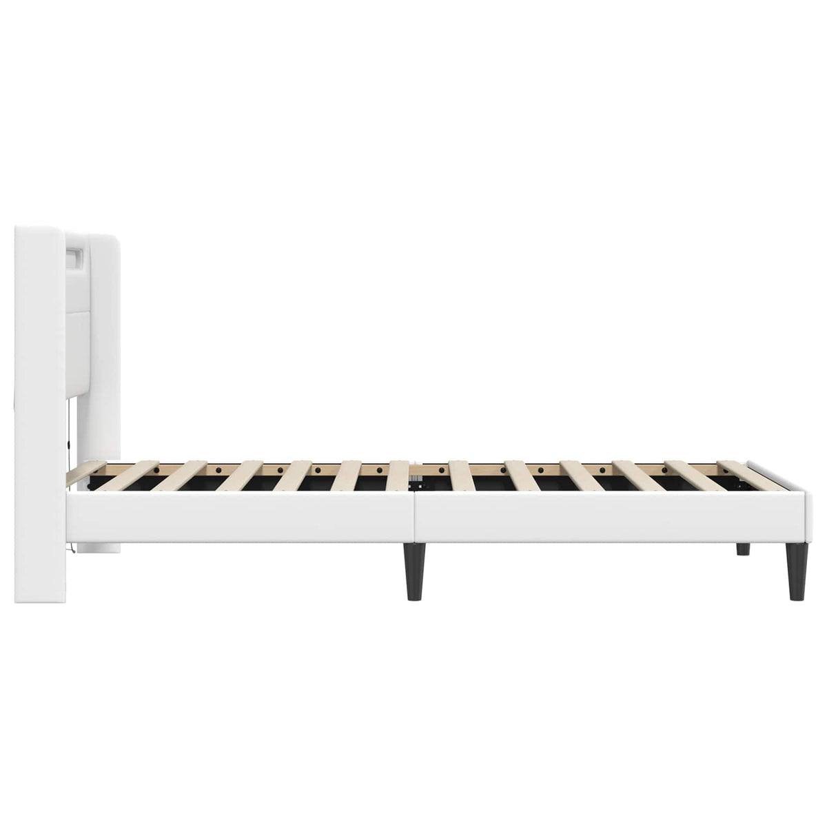 Sengestel med LED-lysstrimler Hvid 80 x 200 cm Kunstlæder