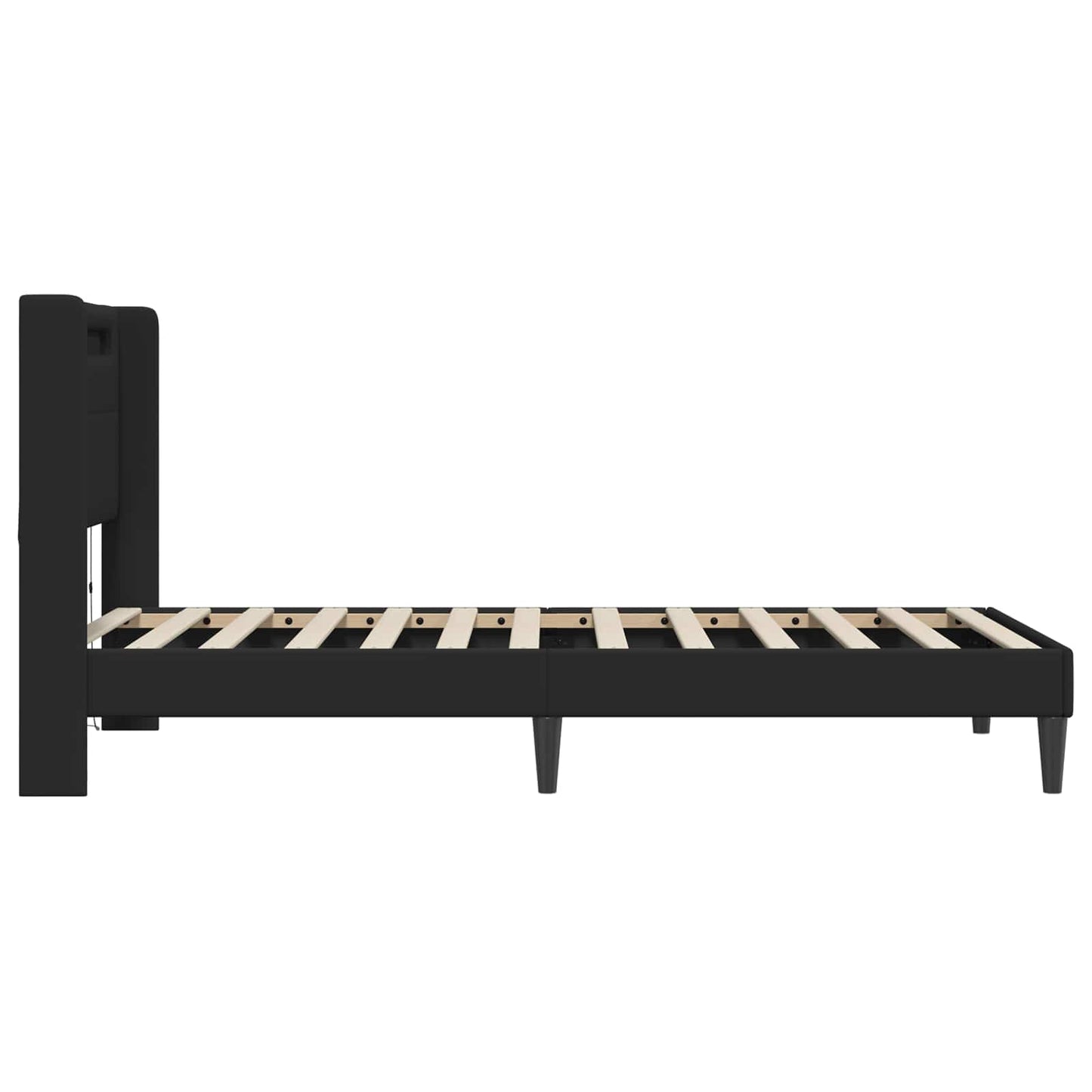 Sengestel med LED-lysstrimler Sort 90 x 190 cm Kunstlæder